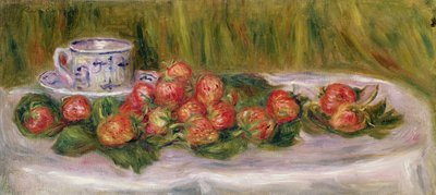 Still Life of Strawberries and a Tea-cup by Pierre Auguste Renoir